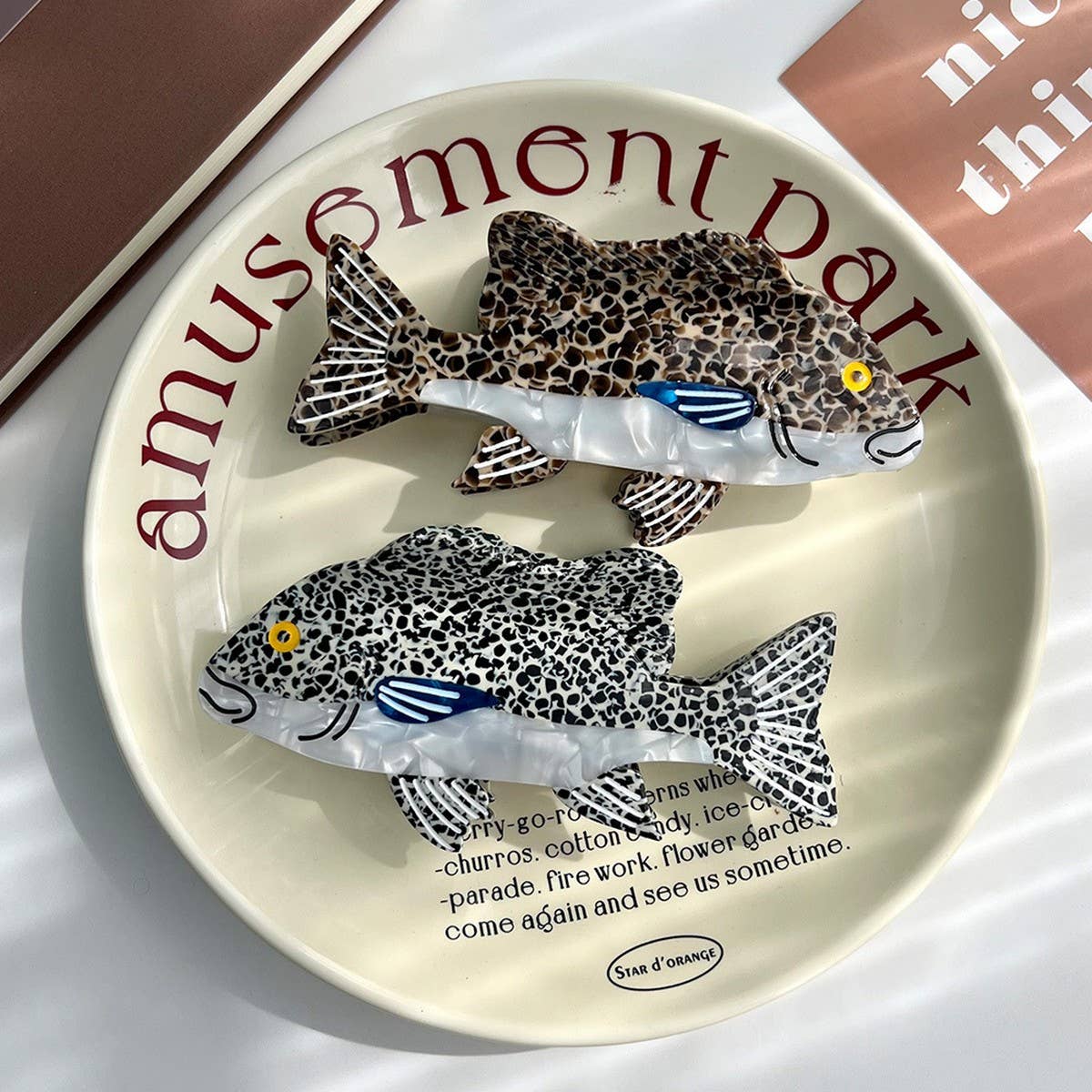 Grouper Fish Hair Claw, Ocean Style Acetate Clip