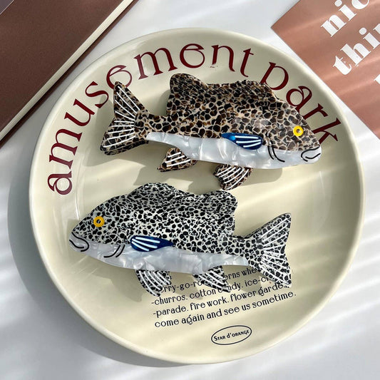 Grouper Fish Hair Claw, Ocean Style Acetate Clip