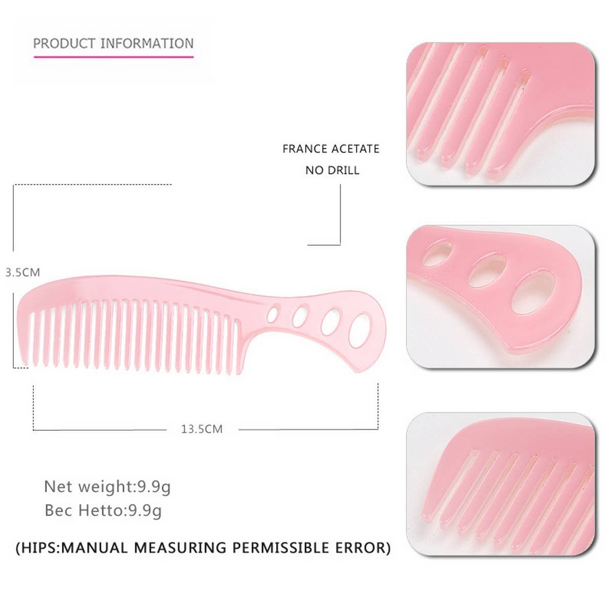 ACETATE SHEET HOUSEHOLD HAIR COMB ANTI-STATIC COMB_CWAHA4197