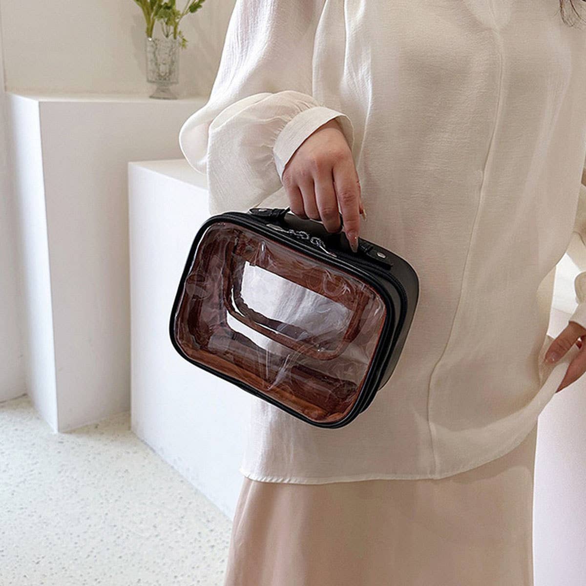 TRANSPARENT PORTABLE SIMPLE FASHION COSMETIC BAG_CWAB4452