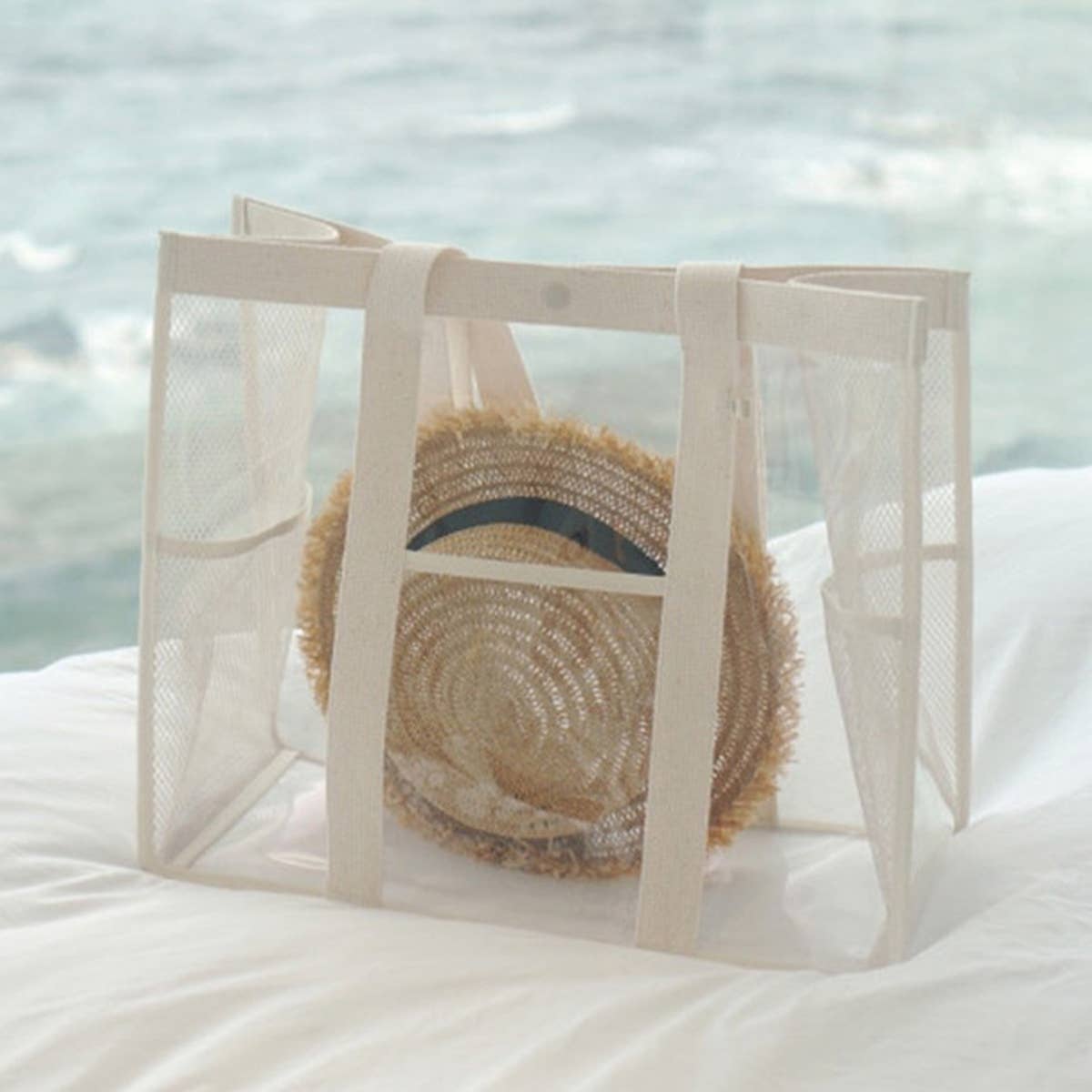 Clear PVC Beach Tote, Waterproof Travel Bag_CWAB1915