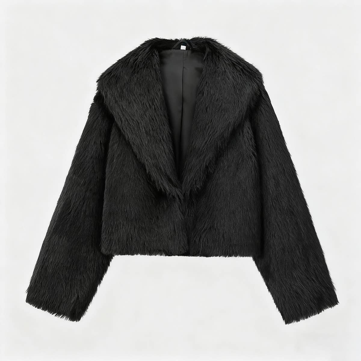 Elegant faux fur effect jacket short coat