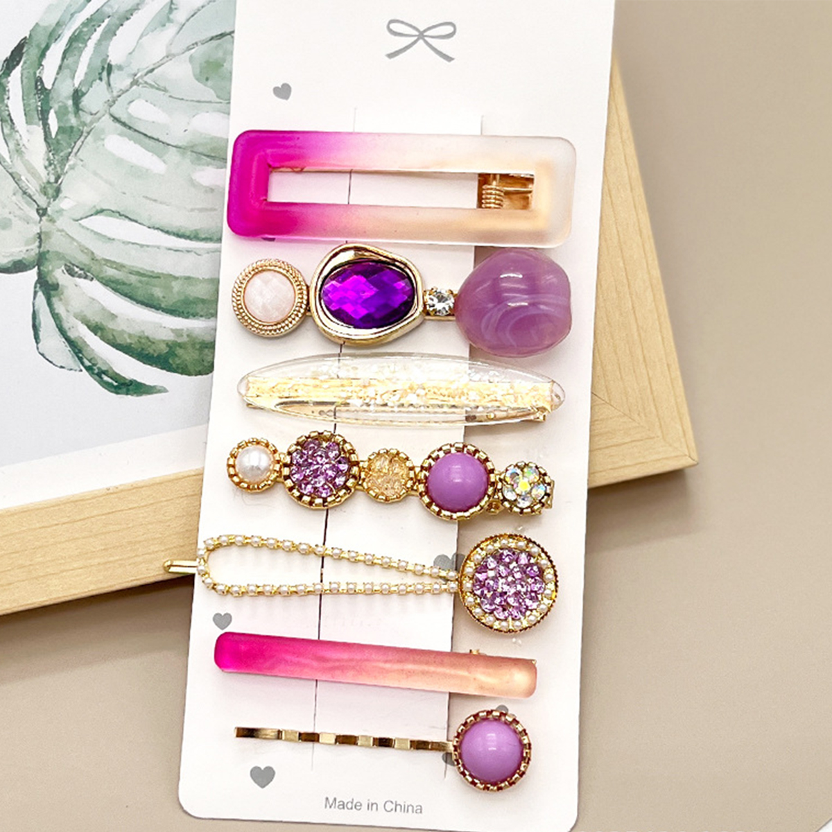 Rhinestone Pearl Hair Clip Set - Elegant Side Pin _CWAHA0159