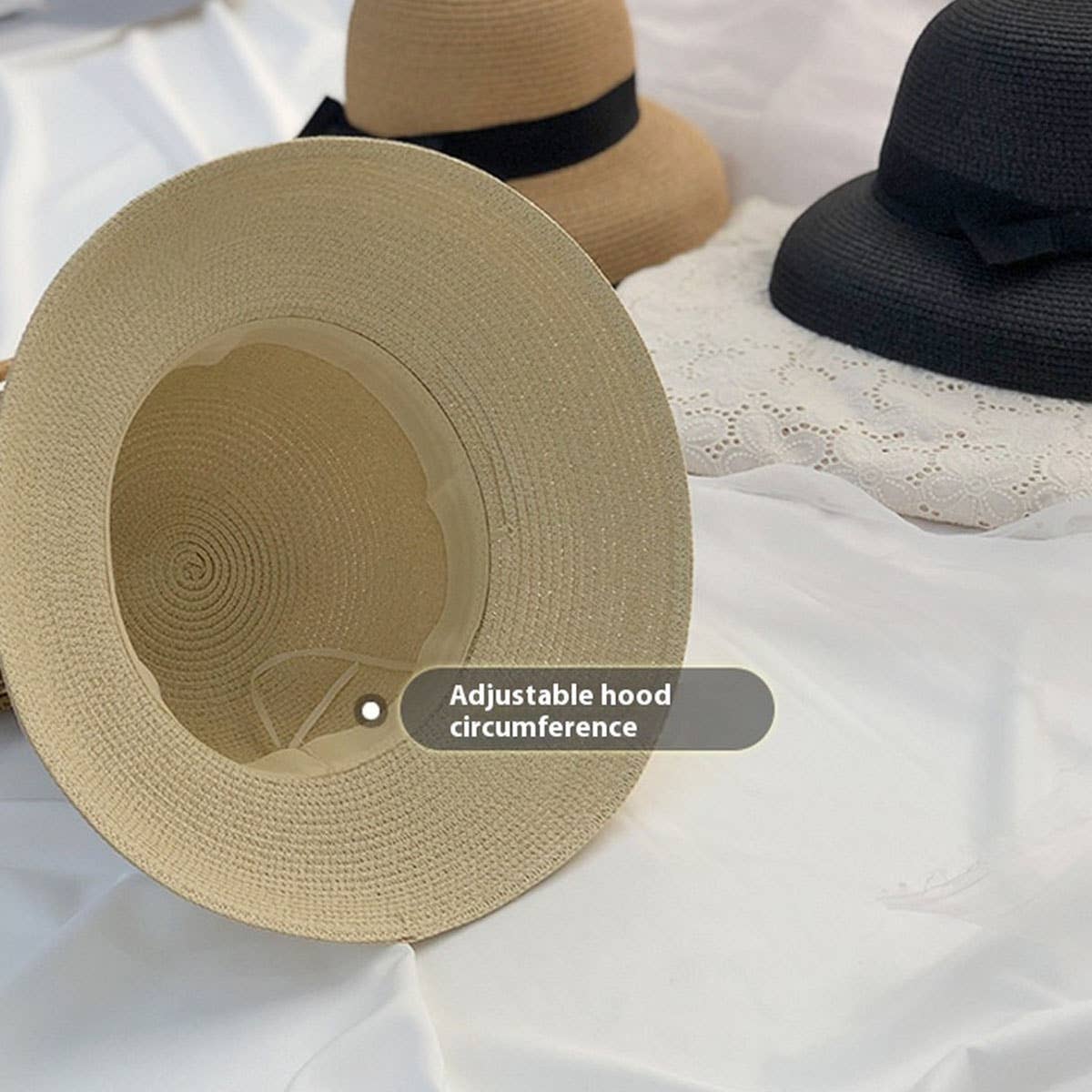 Summer outdoor fashion bow straw hat_CWAH3410