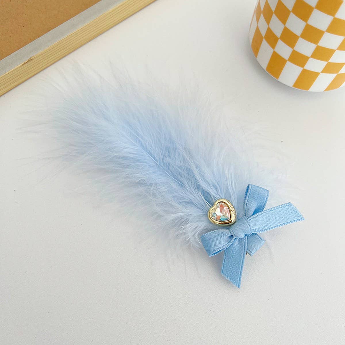 SUPER FAIRY TEMPERAMENT BOW FEATHER HAIRPINS_CWAHA1188