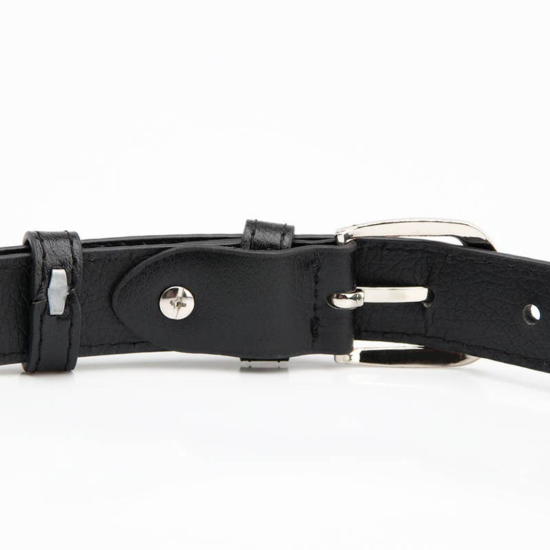 Versatile casual pink-buckle decorative belt