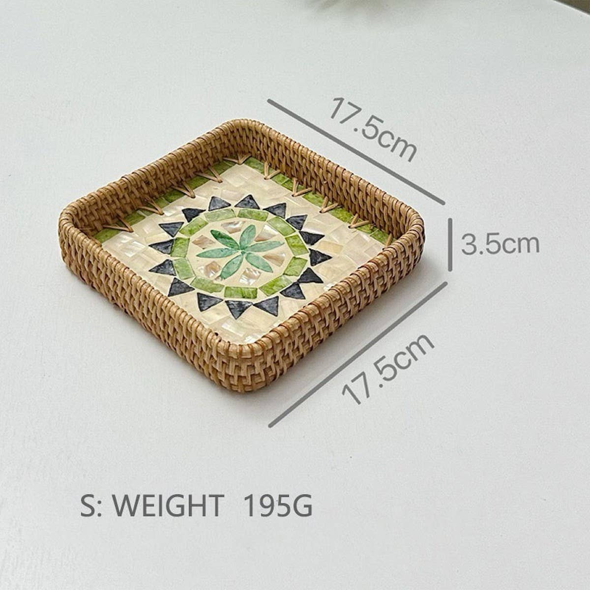 RATTAN COLORFUL SHELL CREATIVE HANDMADE FRUIT PLATE_CWMM4409