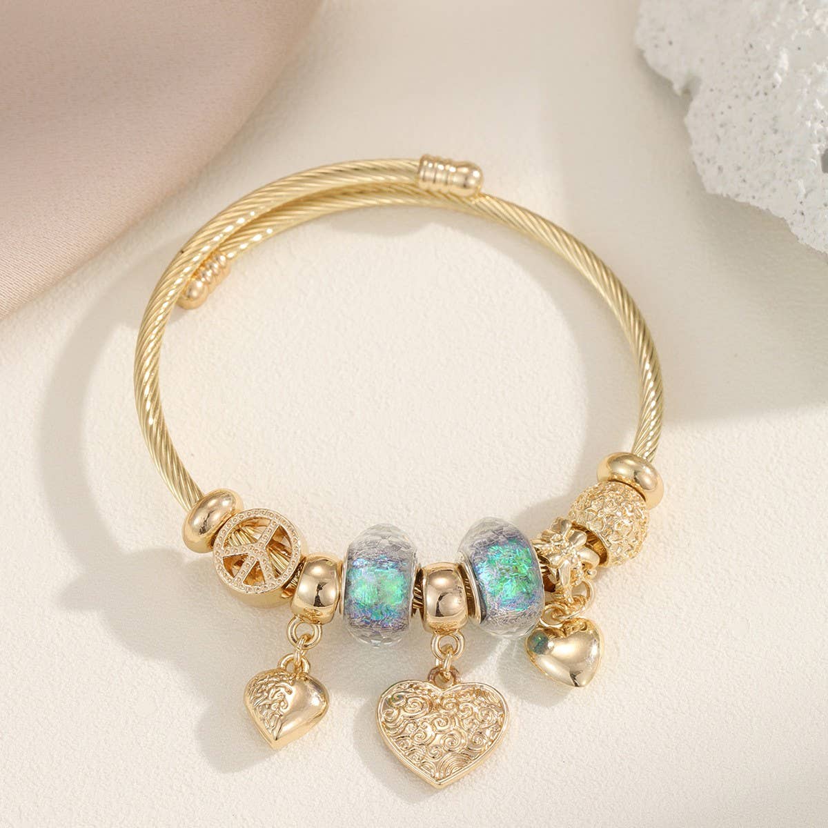 Fashion Gold Steel Bracelet, Fade-Resistant_CWMM8484