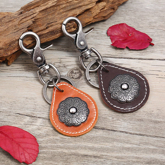 NEW CREATIVE MEN'S ALLOY LEATHER KEYCHAIN
