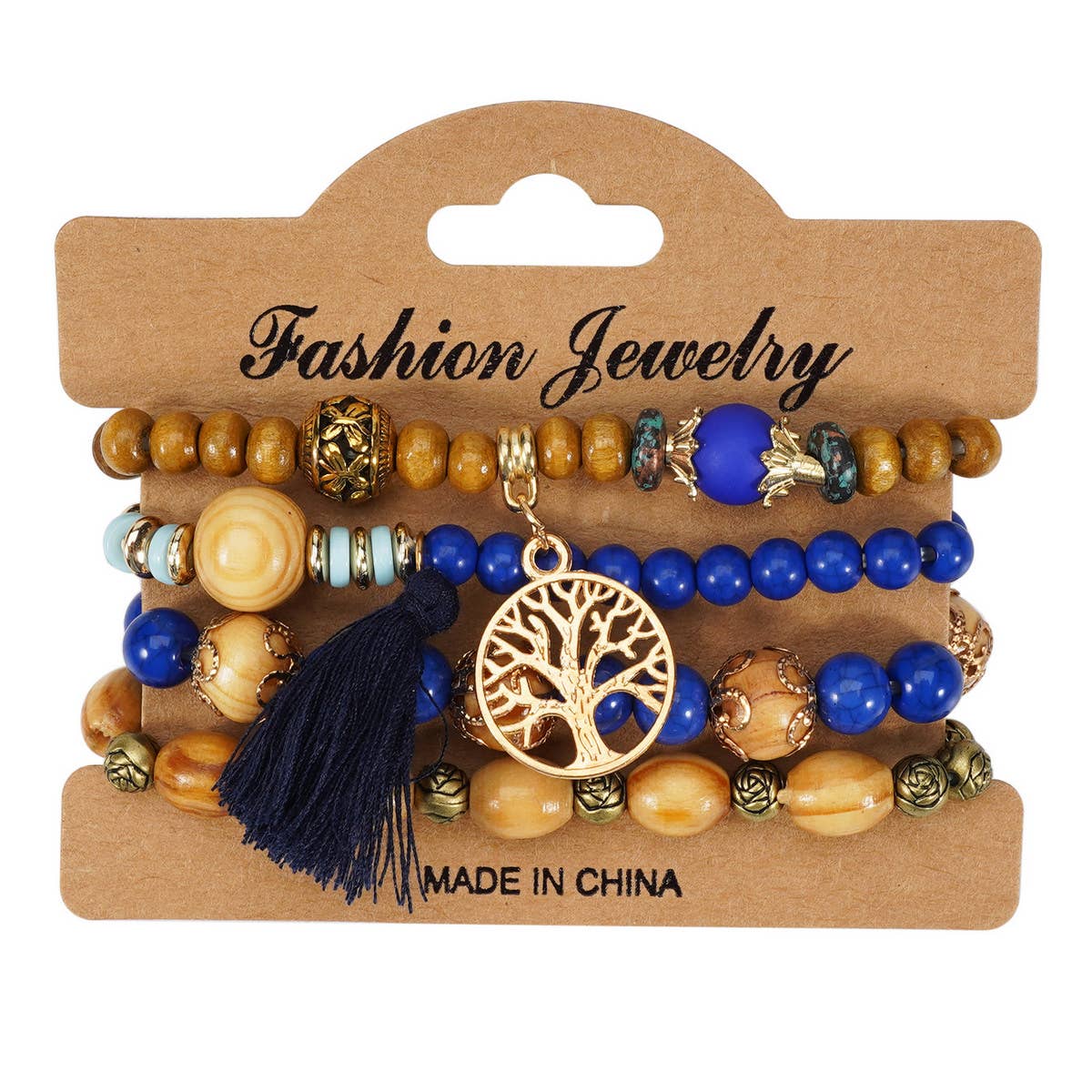 ROSE HANDMADE WOODEN BEAD BRACELET