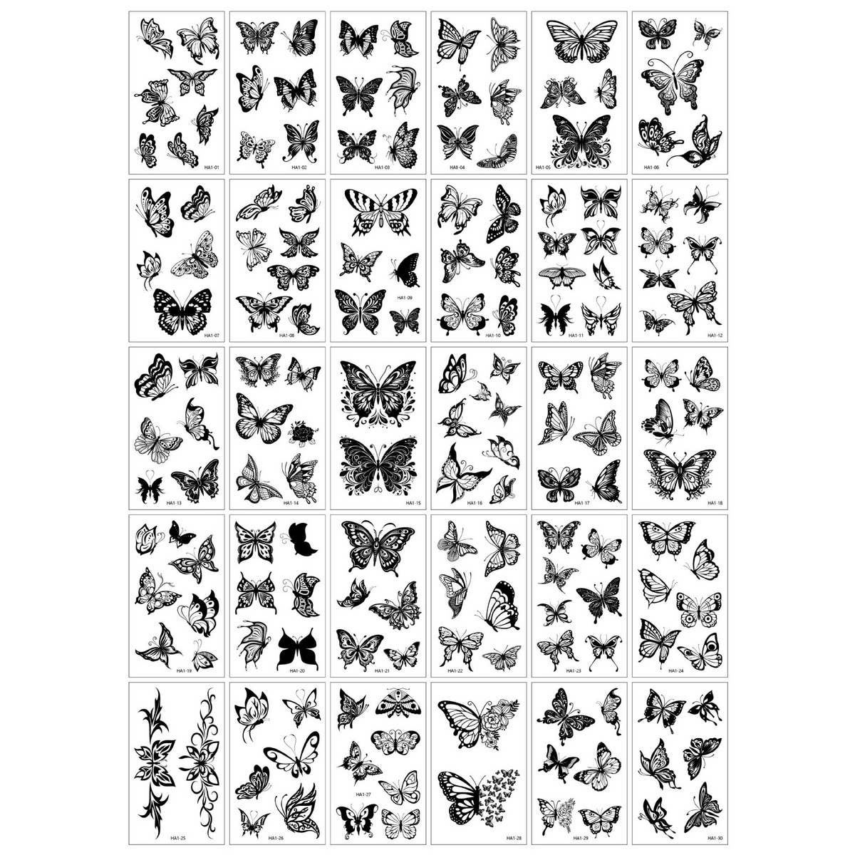 Black Butterfly Tattoo Stickers ??Chic & Sexy_CWMM8228