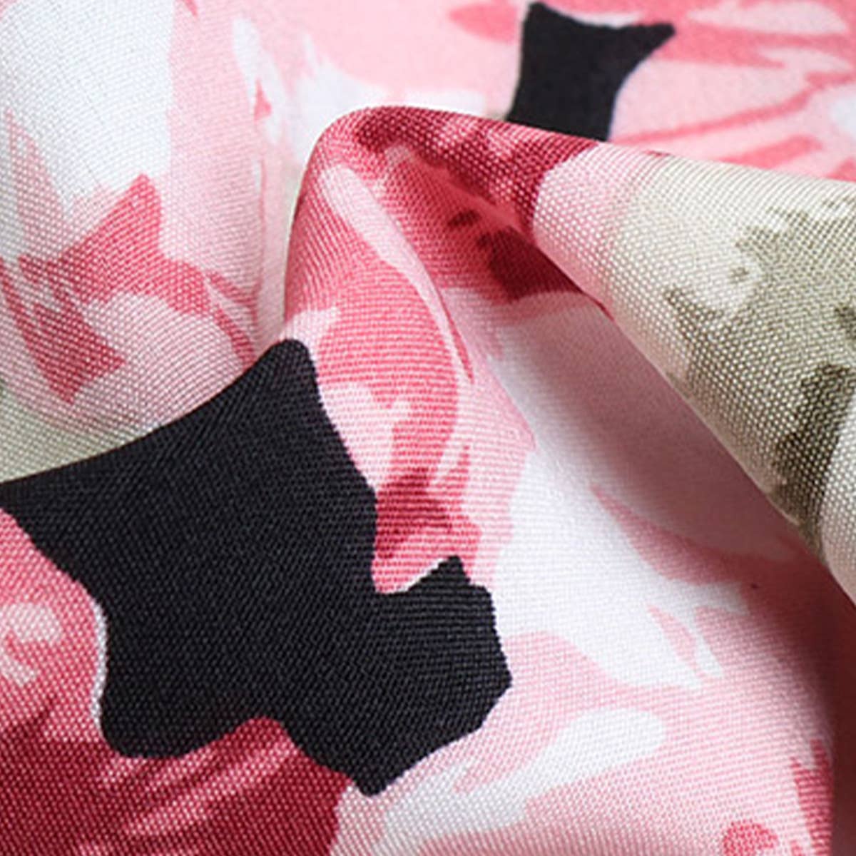 LONG-SLEEVED SQUARE COLLAR PRINT SPLIT DRESS