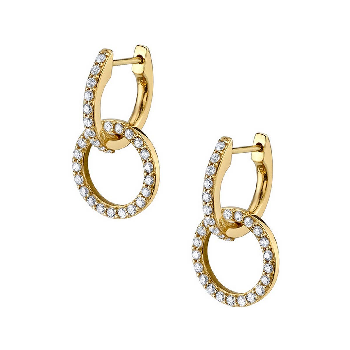 TEMPERAMENT GEOMETRIC DOUBLE HOOP EARRINGS