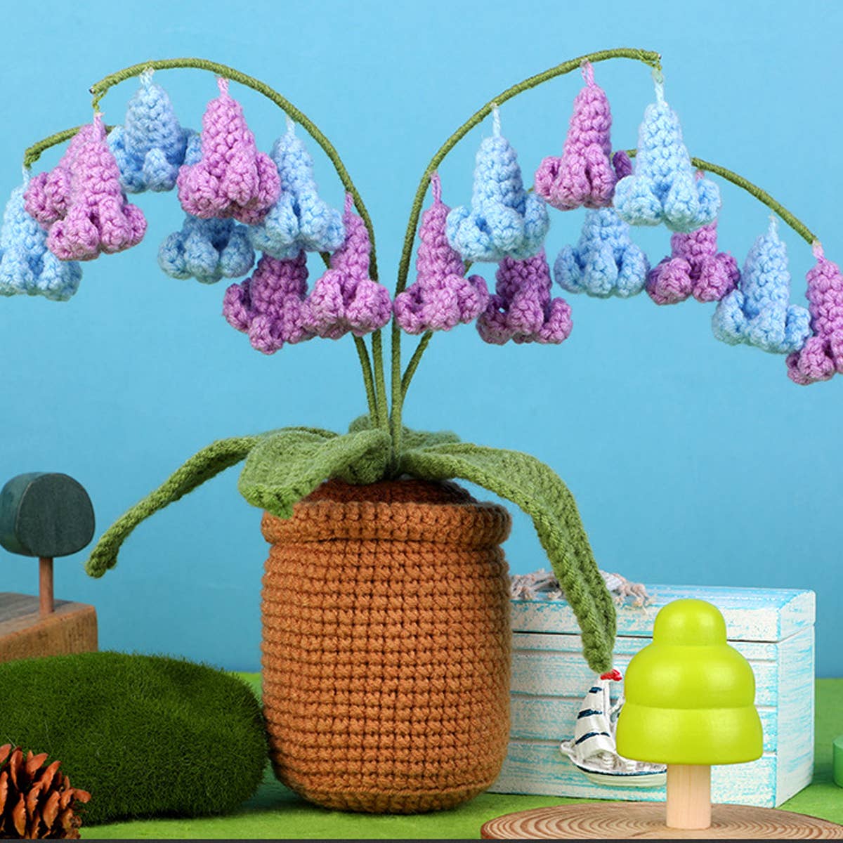 NEW BLUEBELL POTTED PLANT CROCHET MATERIAL PACKAGE