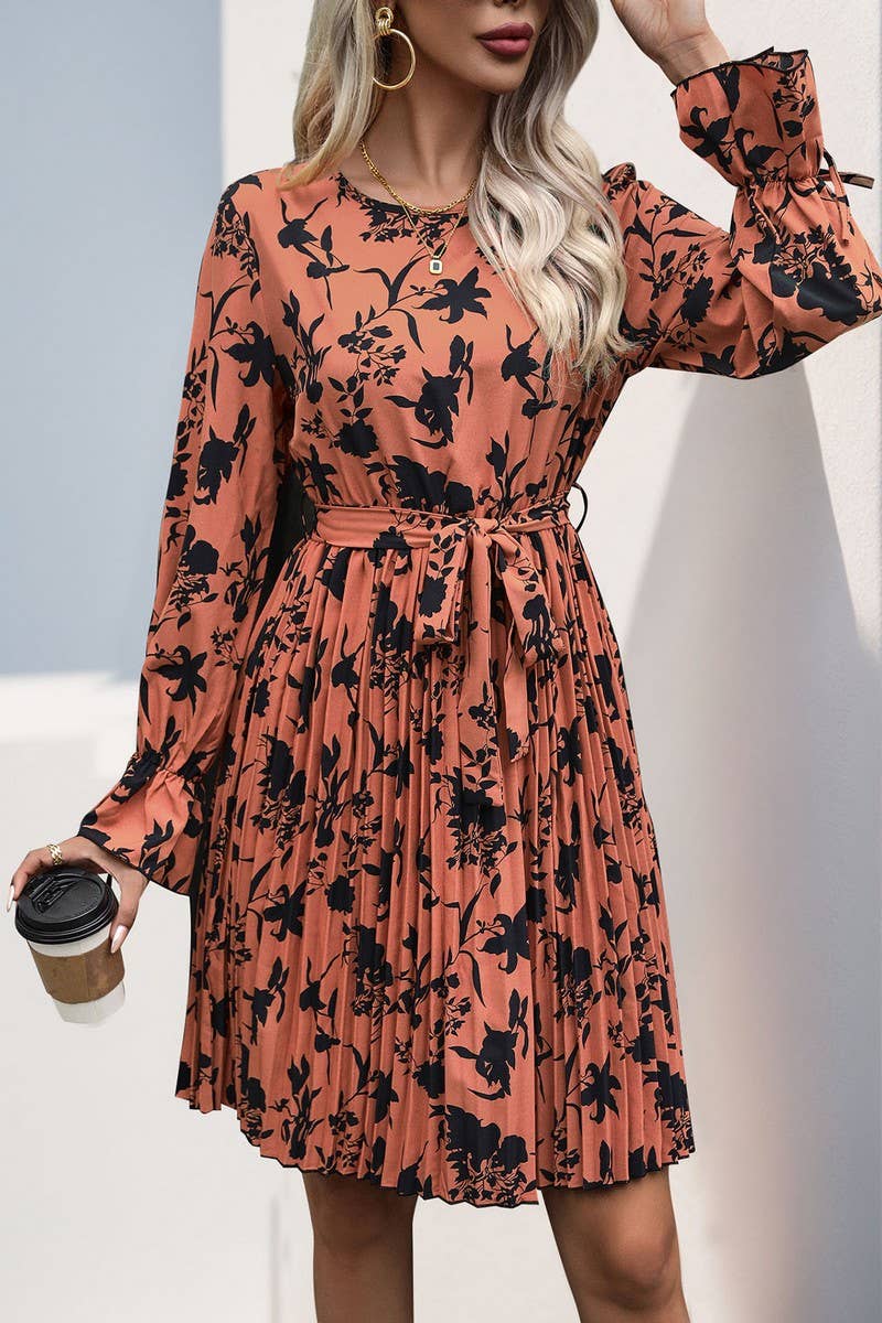 CWDMD4735_COMMUTER LONG-SLEEVED PRINTED DRESS