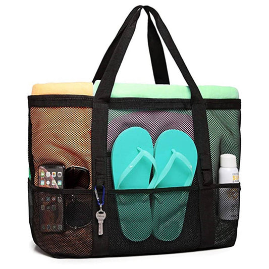Large-capacity mesh hand-held beach bag