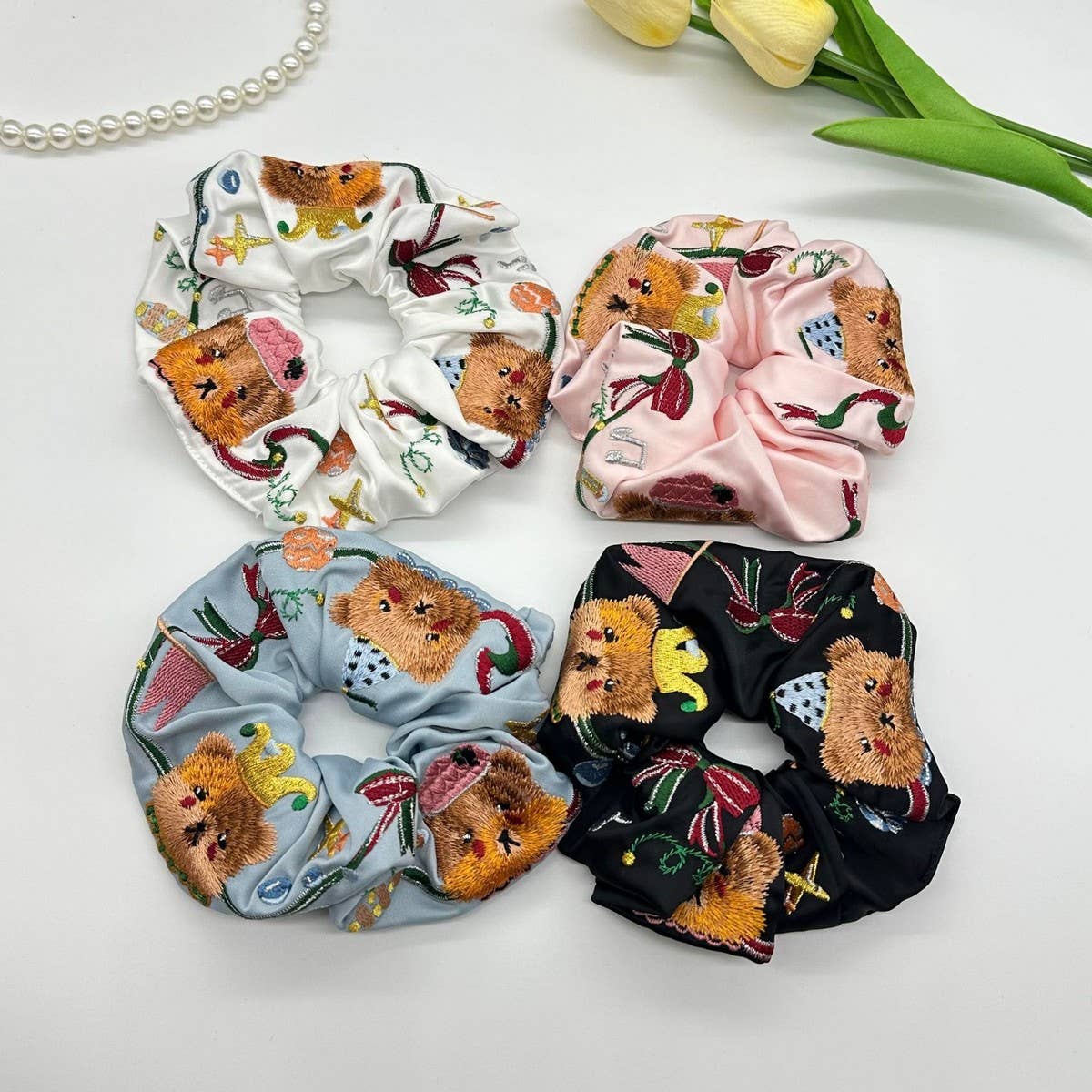 SATIN HEAVY EMBROIDERY HAIR ACCESSORY HEADPIECE