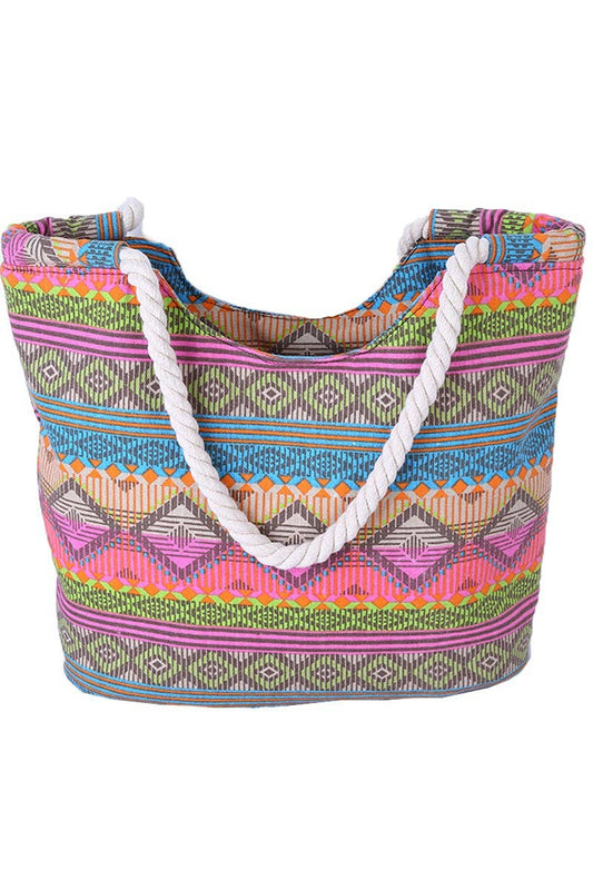 TRENDY PATTERNED FASHION LIGHT BEACH BAGS_CWAB283