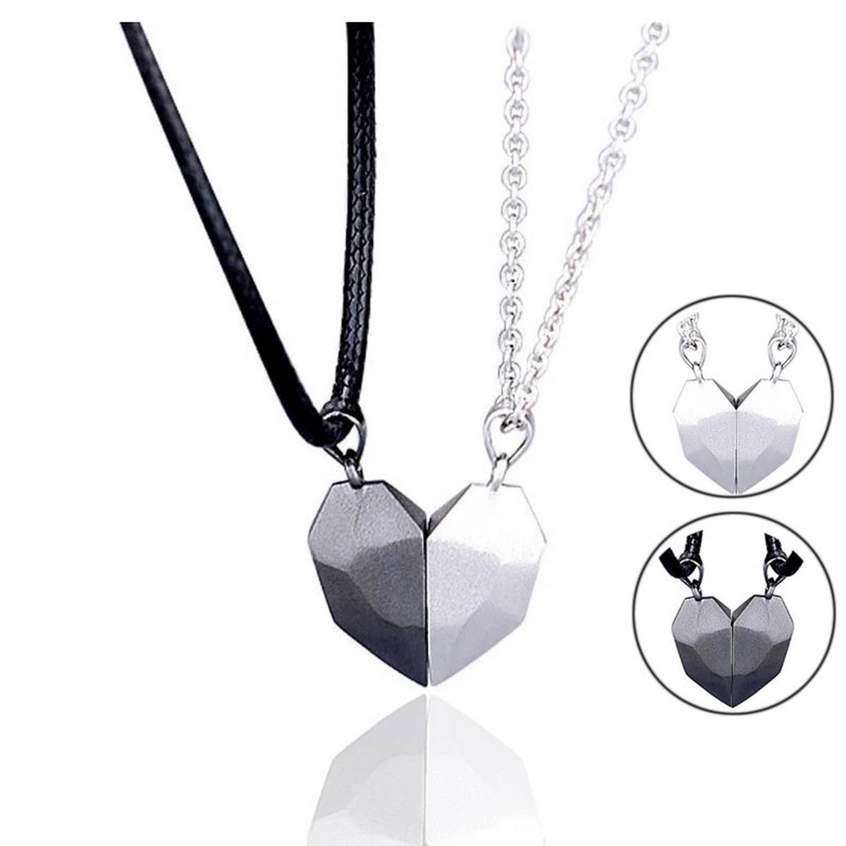 FASHIONABLE SPLICING MAGNETIC HEART NECKLACE