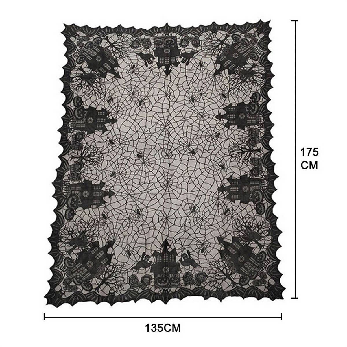 HALLOWEEN BLACK LACE TABLECLOTH