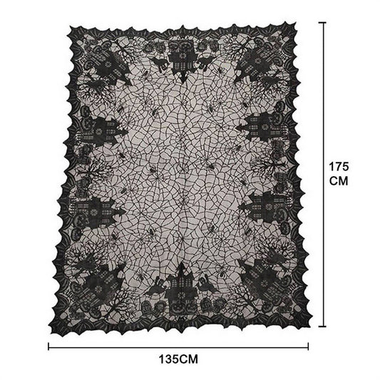 HALLOWEEN BLACK LACE TABLECLOTH
