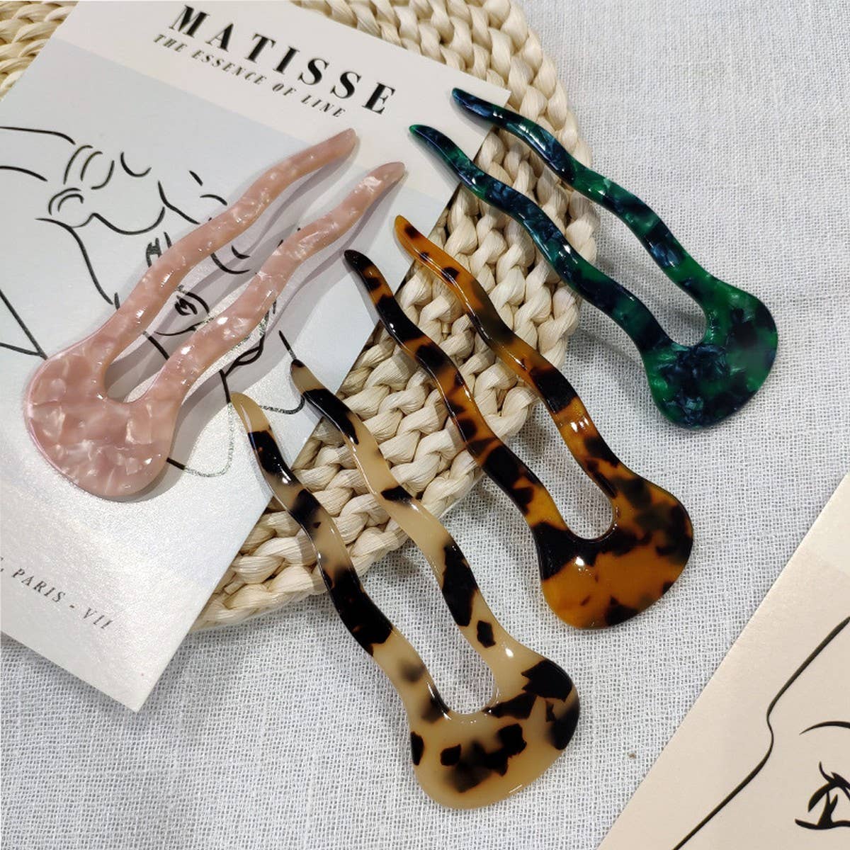 ACETATE SHEET U-SHAPED HAIRPIN WAVY HAIRPIN_CWAHA4218