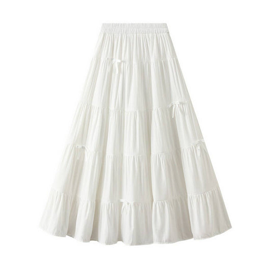CAKE SKIRT HALF SKIRT BOW A-LINE LONG SKIRT_CWBMS0319