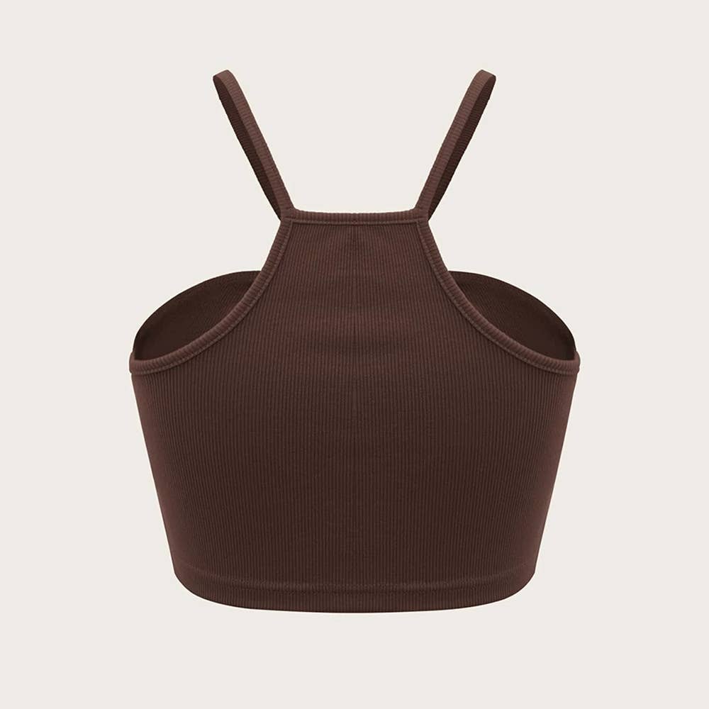 Ultra short love loop vest with halter topper