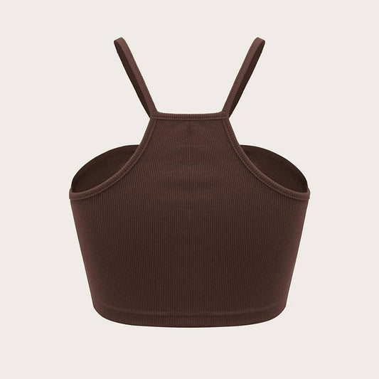 Ultra short love loop vest with halter topper