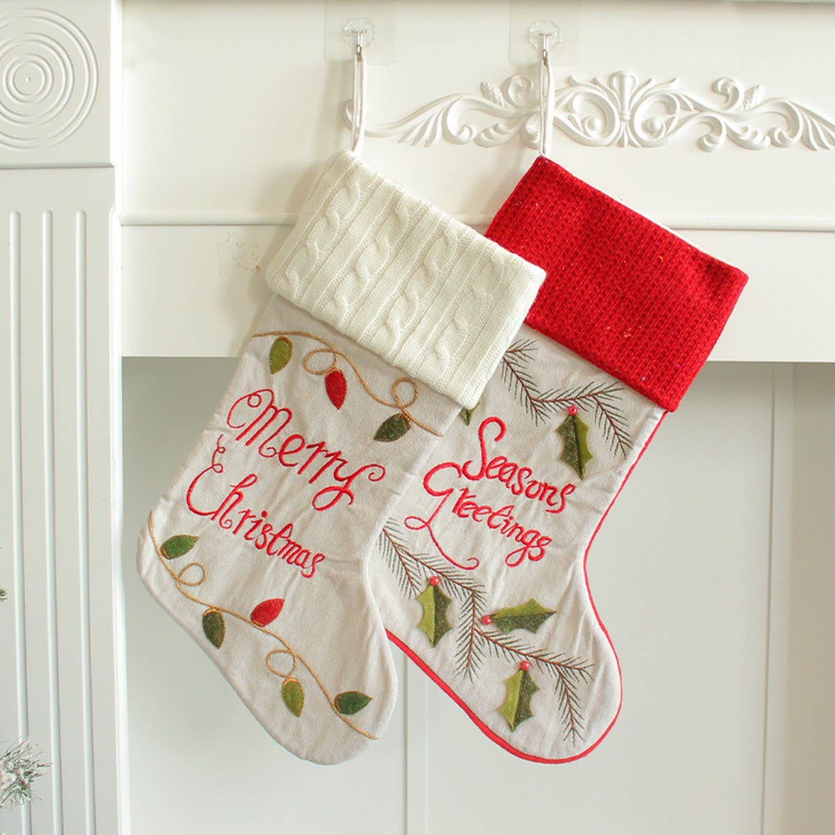 NEW CHRISTMAS KNITTED SOCKS CANDY BAG ORNAMENTS