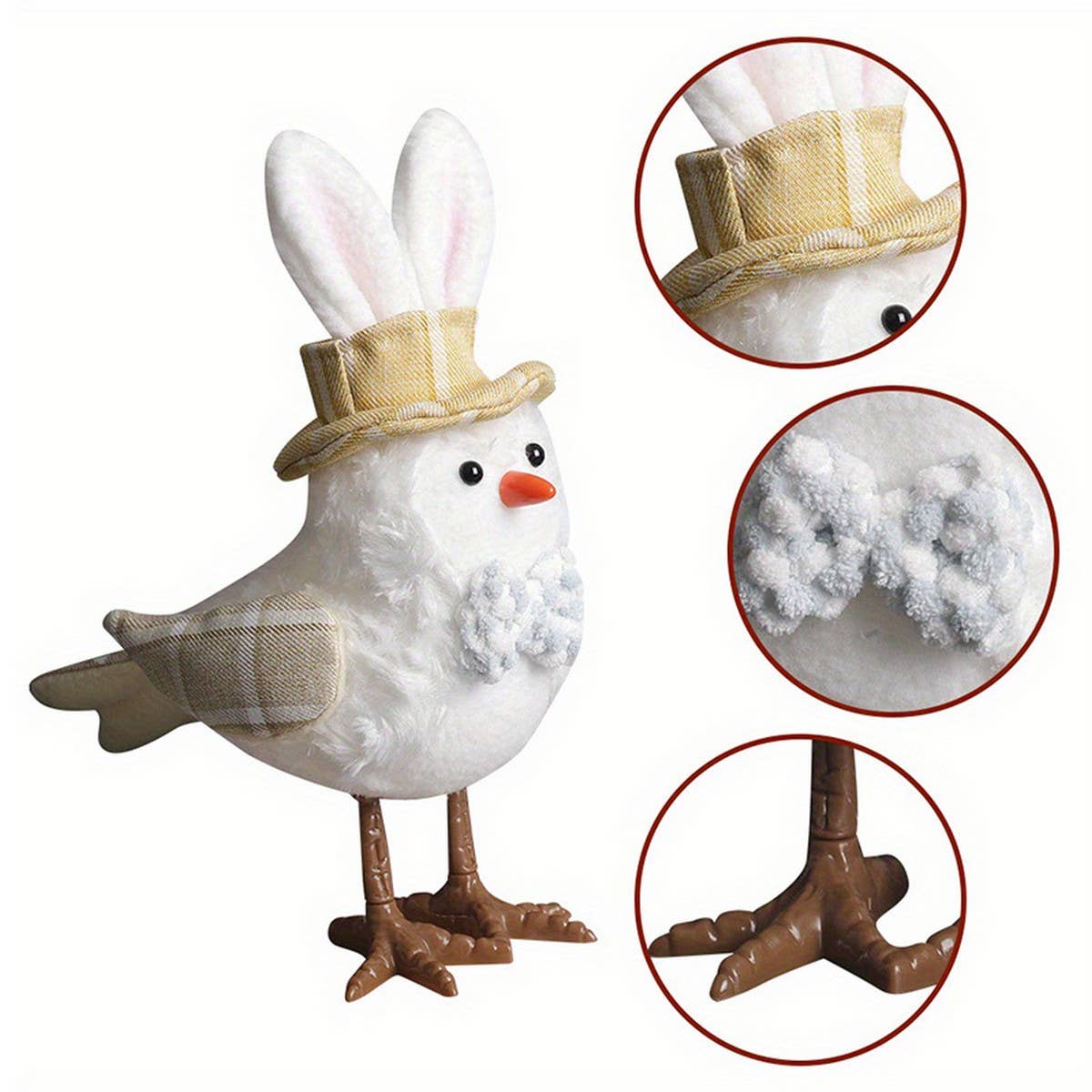 EASTER COUPLE LIGHTED YELLOW HOODED BIRD ORNAMENTS