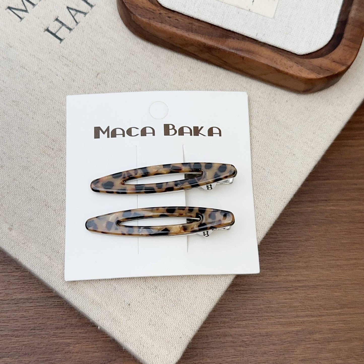 Small niche simple hollow willow acetic acid metal hairpin