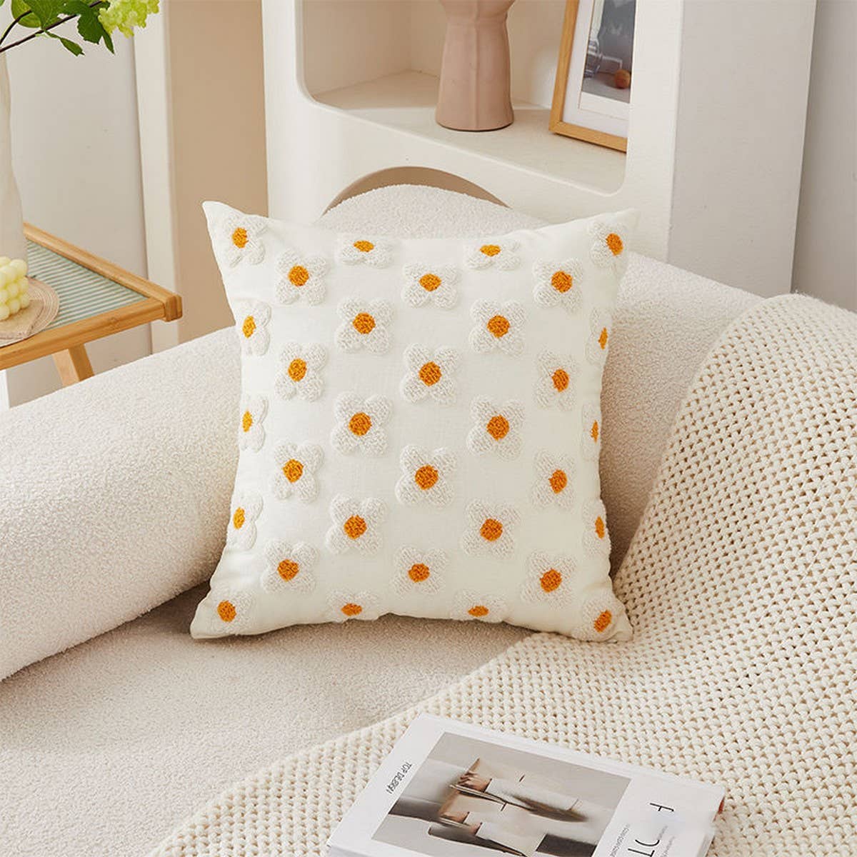 Luxury Embroidered Throw Pillow Cover for Sofa/Bed