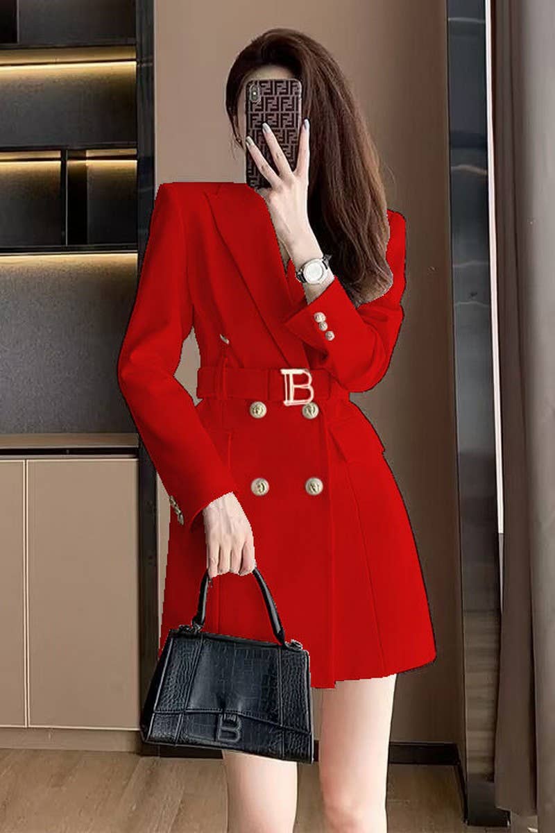 CWOBL00205_NEW SPRING FRENCH STYLE DOUBLE-BREASTED SUIT JACK