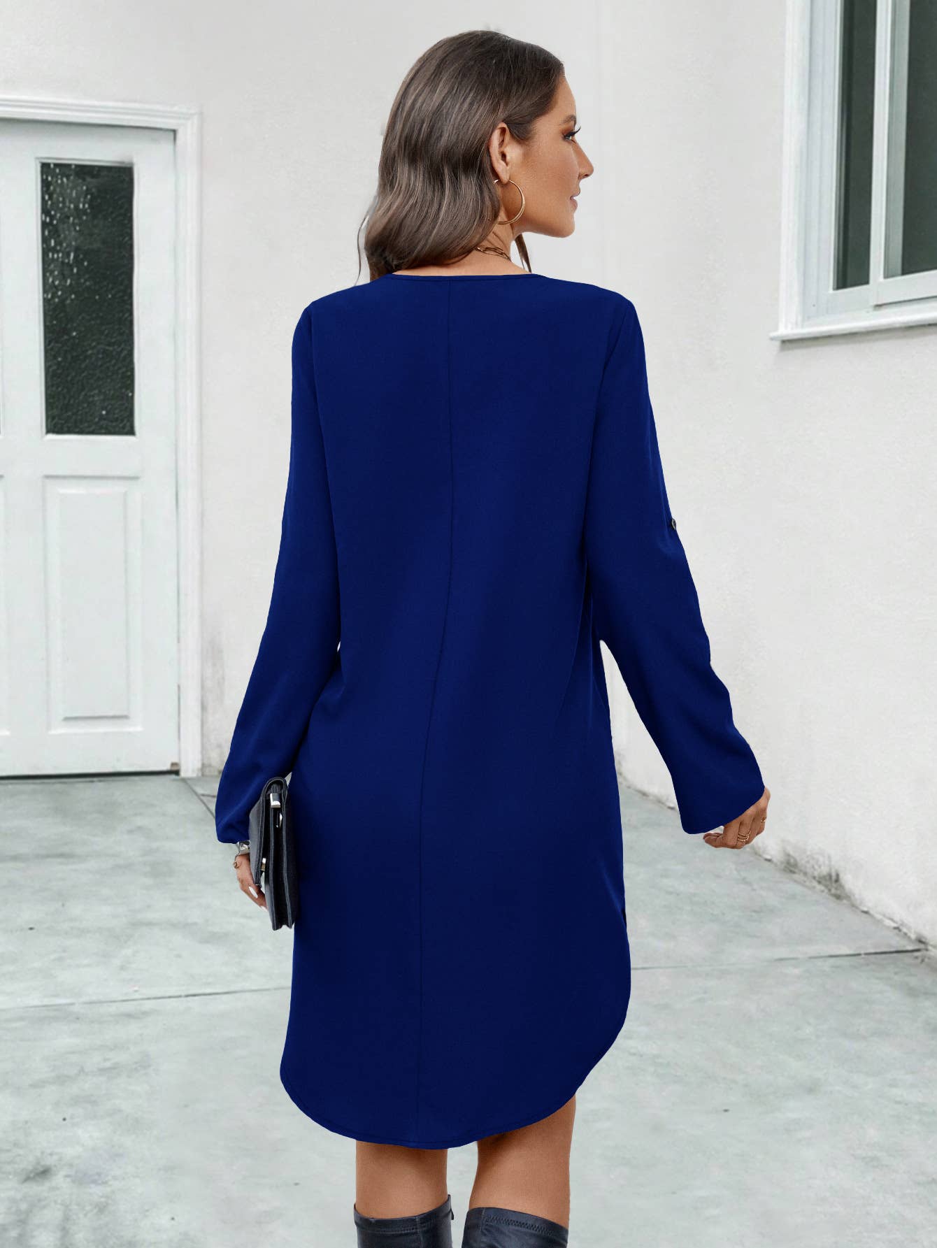 LONG SLEEVE SHIRT SHORT PULLOVER DRESS