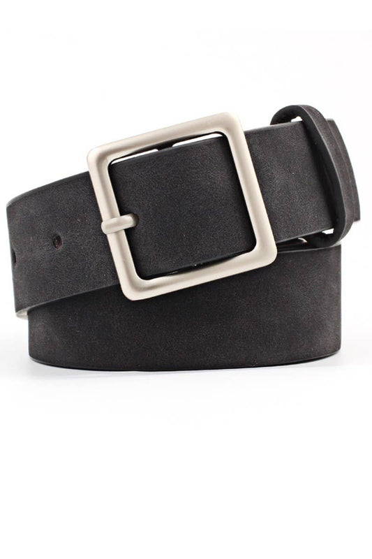 BASIC LEATHERETTE TRENDY SQUARE BUCKLE BELT_CWABE006