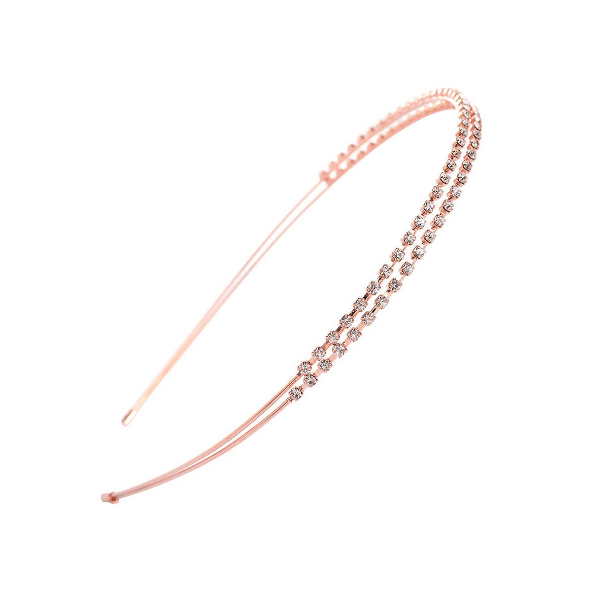 Double rhinestone headband set with diamonds