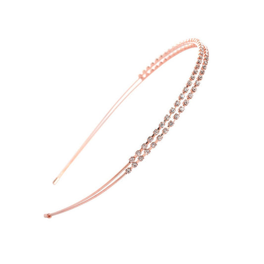 Double rhinestone headband set with diamonds