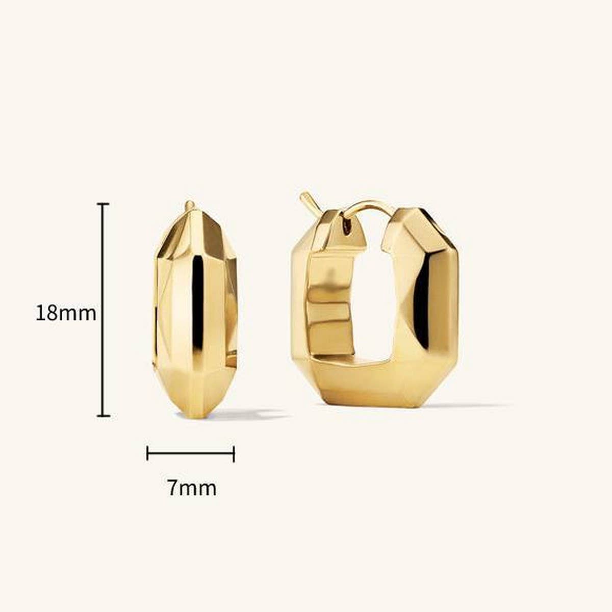 Irregular Square Earrings Stainless Steel