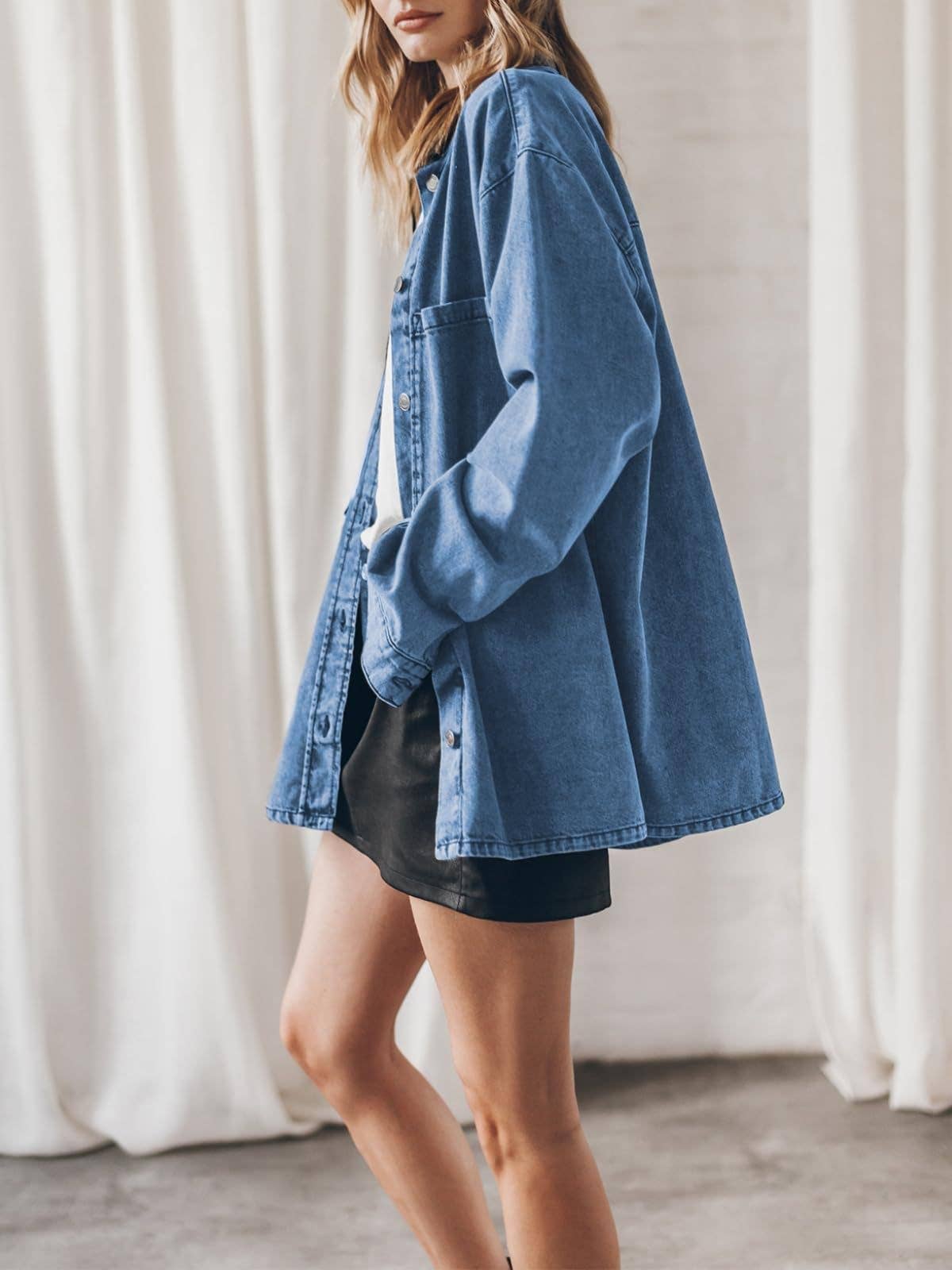 BAGGY CASUAL VINTAGE LONG-SLEEVED DENIM JACKET