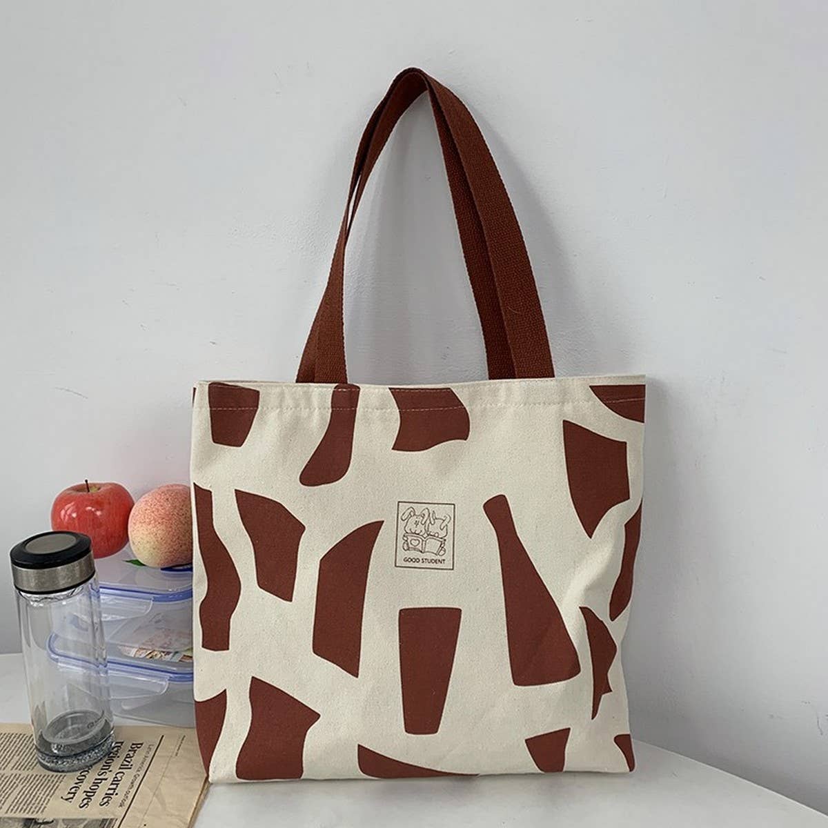 TOTE BAGS CANVAS WITH COLOR BLOCK STITCHING_CWAB2041