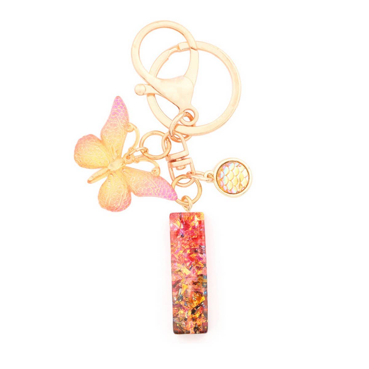 Creative Crystal Letter Keychain with Resin Sequins_CWAB5021