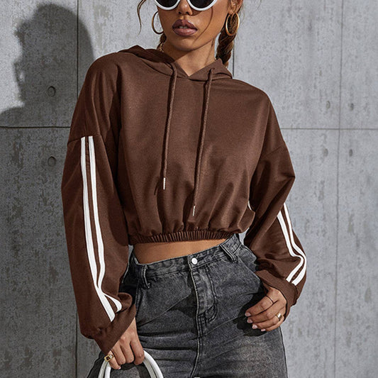 SHORT COLOR MATCHING HOODIE SHORT HOODIE