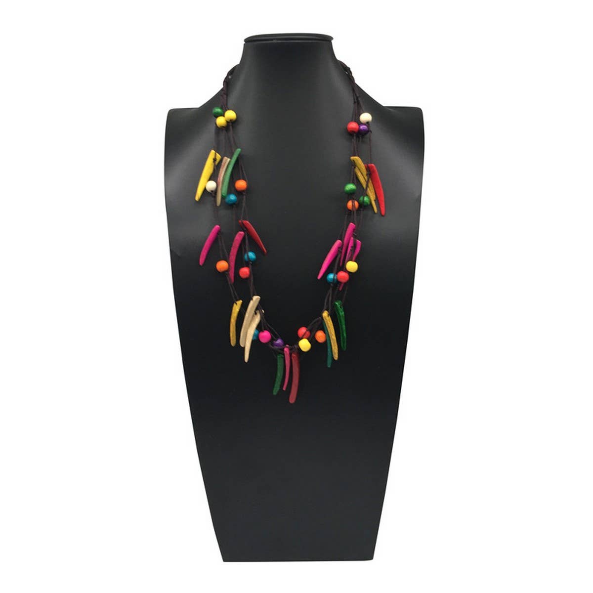 BOHEMIAN COLORFUL COCONUT SHELL BRAIDED NECKLACE_CWMM4844