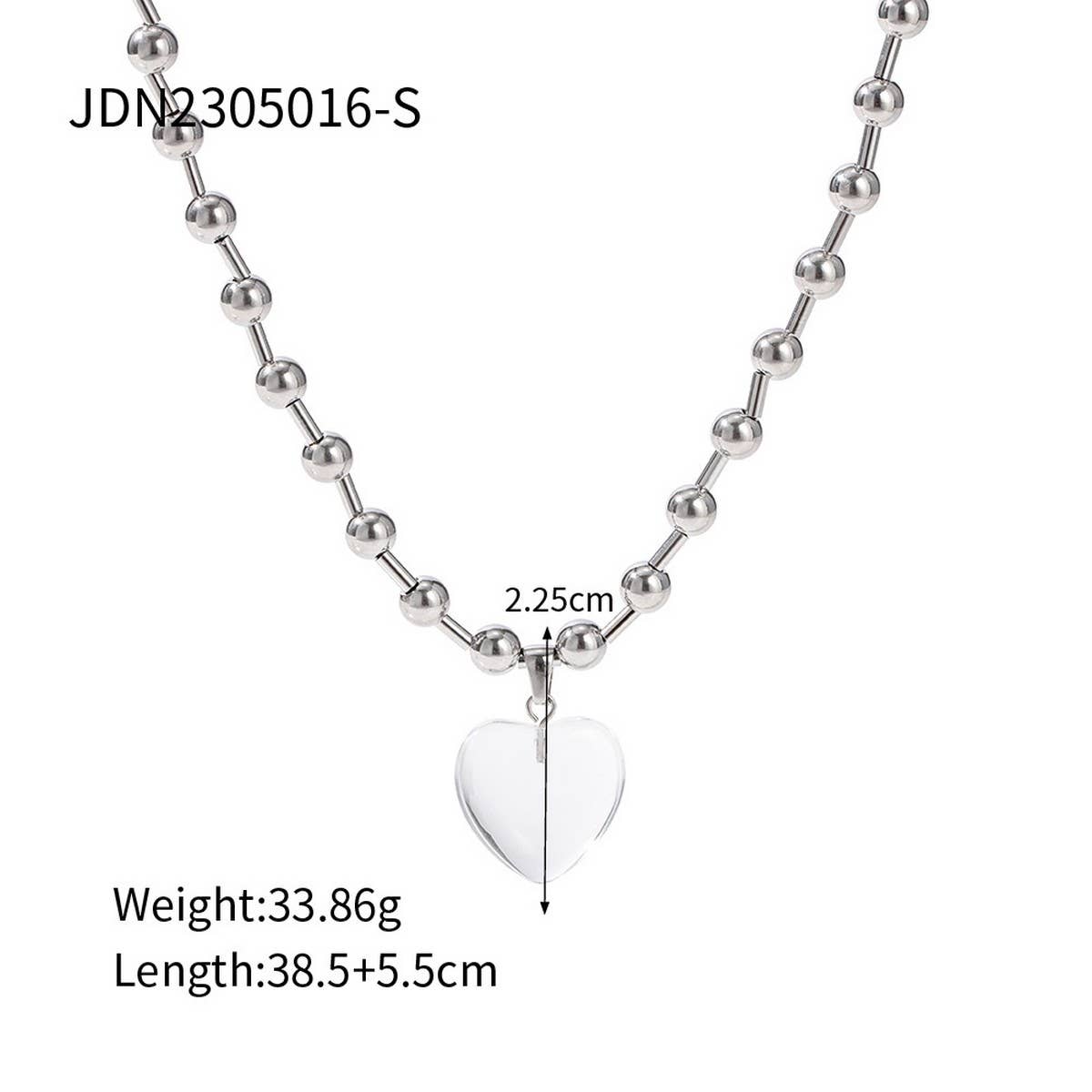 GIRLY SIMPLE TRANSPARENT LOVE NECKLACE