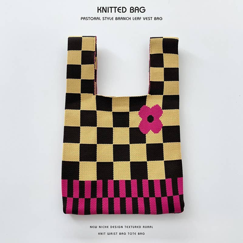 Flower series versatile knitted bag