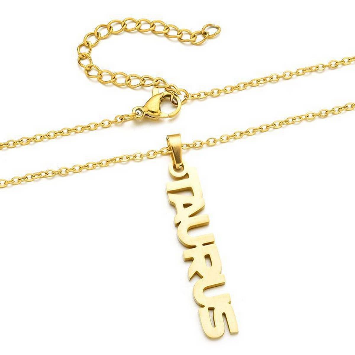 CLAVICLE CHAIN TWELVE ZODIAC TITANIUM NECKLACE
