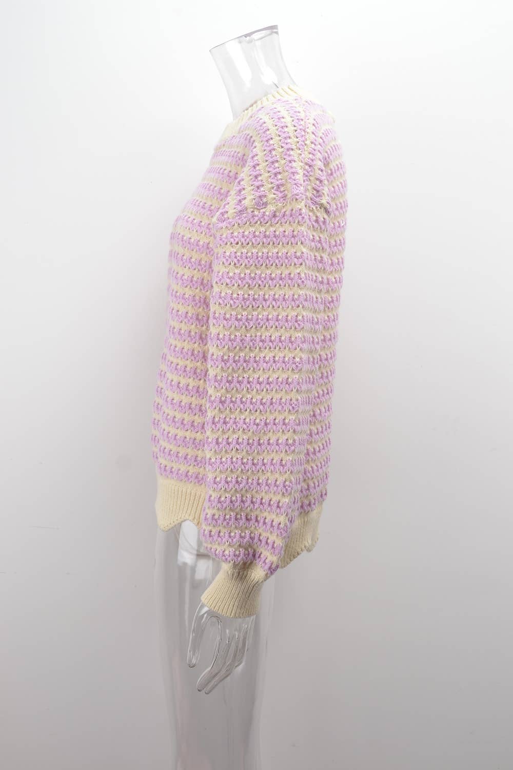 FASHION HOLLOW-OUT PLUS SIZE PULLOVER SWEATER