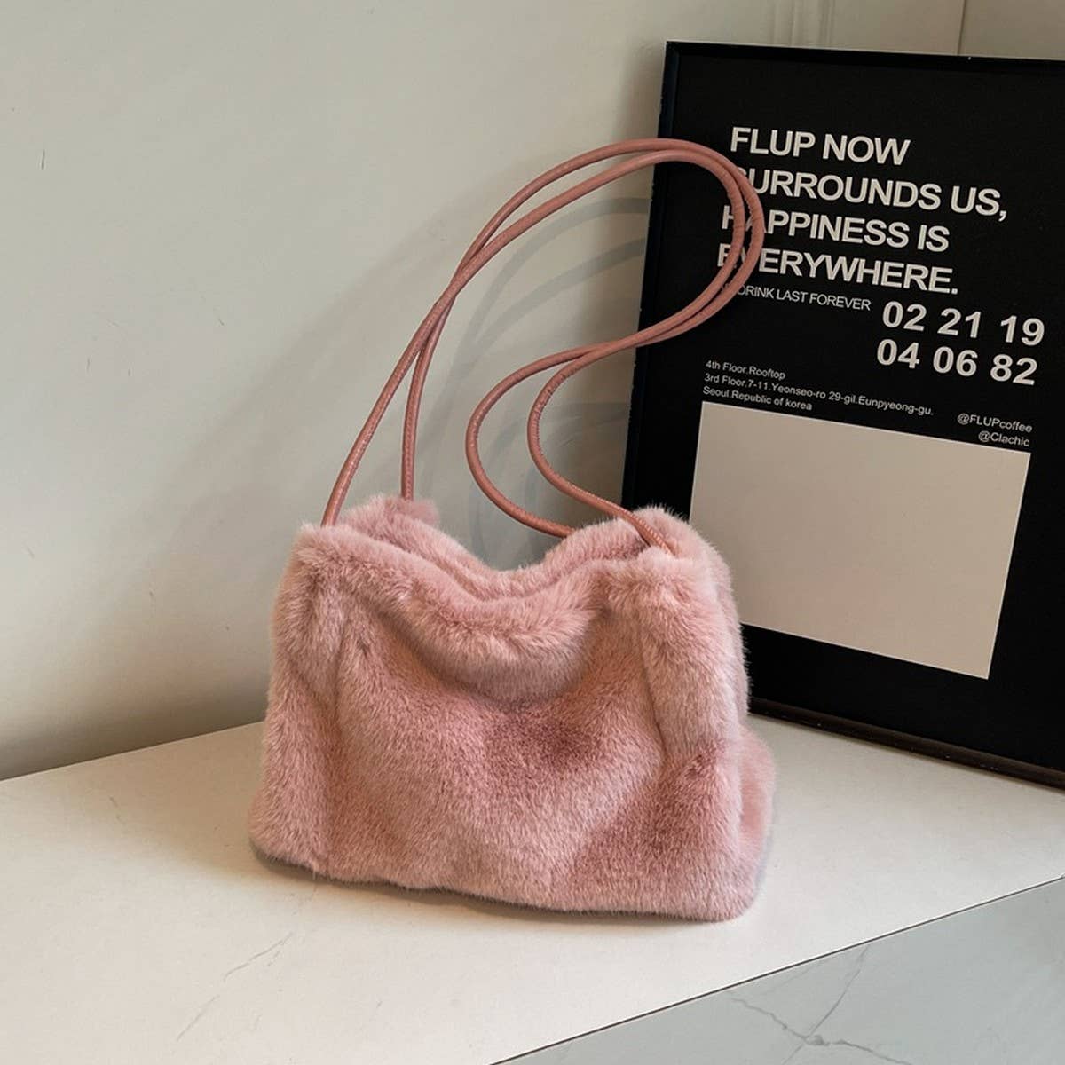 WINTER FASHION SHOULDER BAG SOFT CASUAL PLUSH BAG_CWAB3919