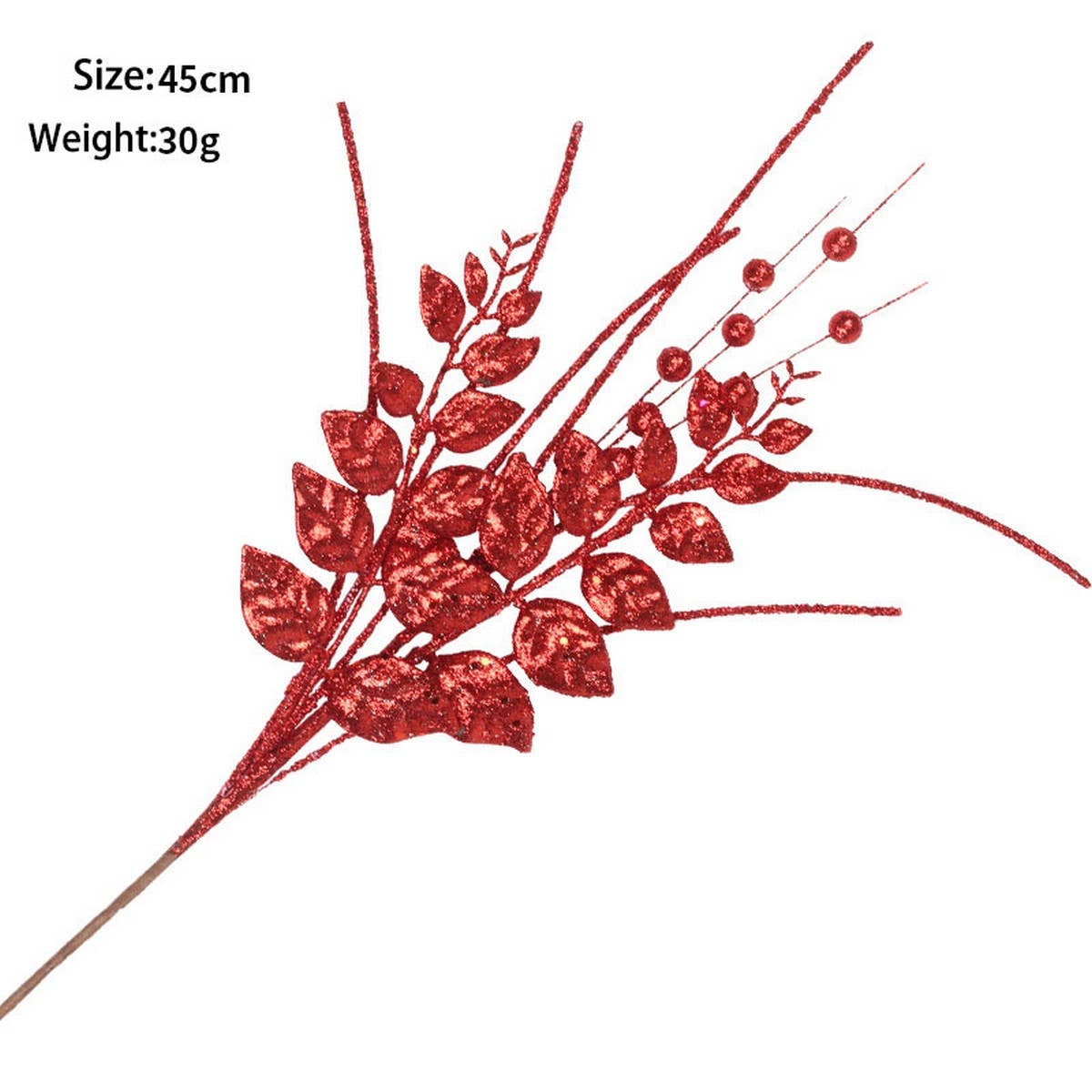 Realistic Berry and Leaf Christmas Floral Pick_CWMM9891